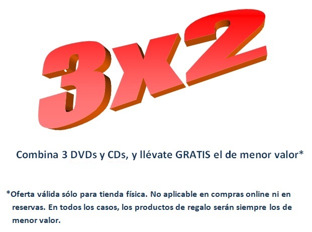 Descuento 3x2 en DVDs y CDs